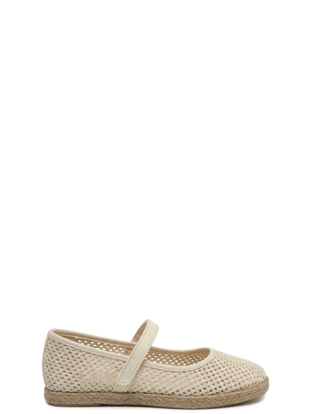Children's Cream Knit Mary Jane Dress Shoes with Strap